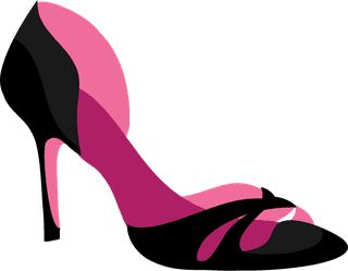 fashionpink-and-black-shoe-cartoon-style-illustration-380810