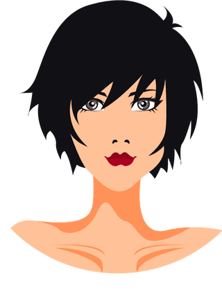 femalehair-model-women-hairstyle-template-modern-style-portrait-icons-136458