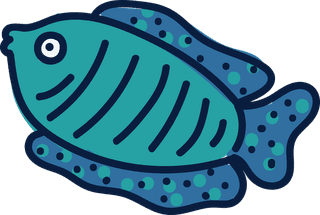 fishset-of-turtles-and-fishes-in-a-blue-palette-315240
