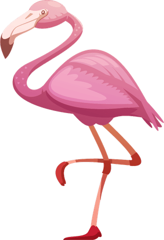 flamingoexotic-tropical-birds-retro-icons-set-420316