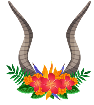 flowerhorn-wild-animals-dear-mountain-goat-moose-ornamental-floral-horns-802328