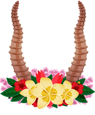 flowerhorn-wild-animals-dear-mountain-goat-moose-ornamental-floral-horns-333369