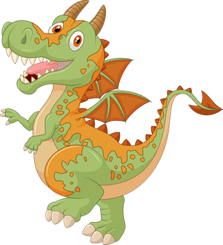 flyingdragon-set-of-dragons-cartoon-on-white-background-411273