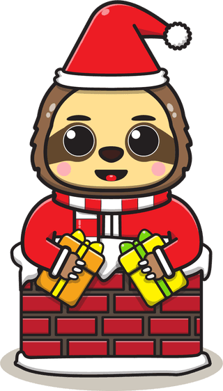 folivorachristmas-suit-vector-illustration-of-cute-sloth-santa-mascot-or-character-810180