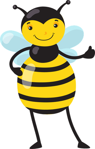 funnycartoon-bee-different-actions-428357