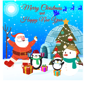 funnypenguins-with-santa-claus-celebrating-christmas-389419
