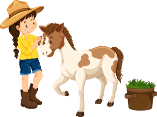 girland-horse-farm-scene-with-windmill-animals-farm-899503