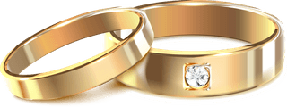 goldensilver-wedding-rings-decorated-with-precious-stones-clipping-path-realistic-illustration-643180