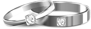 goldensilver-wedding-rings-decorated-with-precious-stones-clipping-path-realistic-illustration-731593