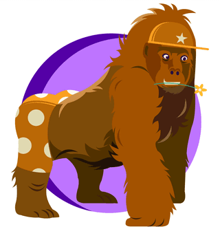 gorillaanimal-icon-funny-stylized-sketch-animal-182124