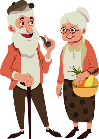 grandparentselderly-icons-colored-cartoon-characters-sketch-544689