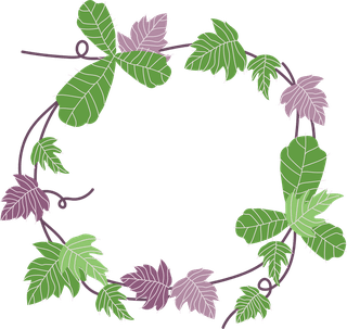 greenand-purple-poison-ivy-leaf-vine-collection-with-flat-vector-style-illustration-532212