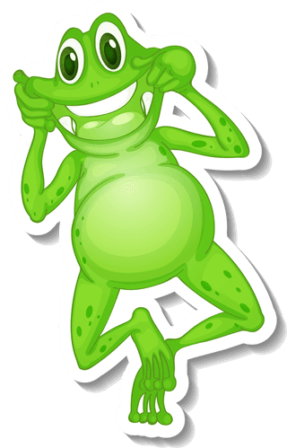 greenfrog-sticker-set-of-green-frogs-illustration-77132