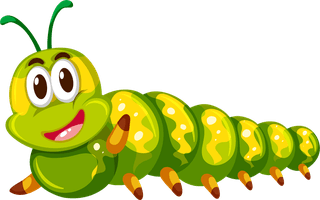 greenworm-green-caterpillar-character-in-different-actions-illustration-723555