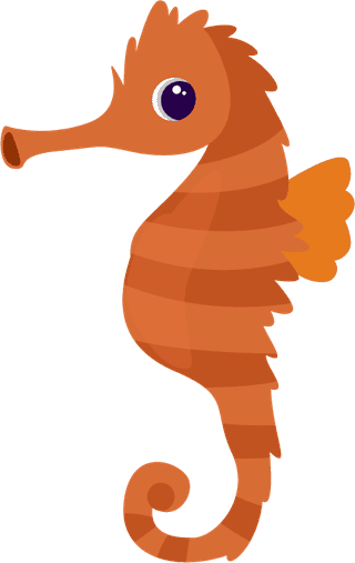 hippocampusmarine-species-icons-colorful-animals-sketch-586752