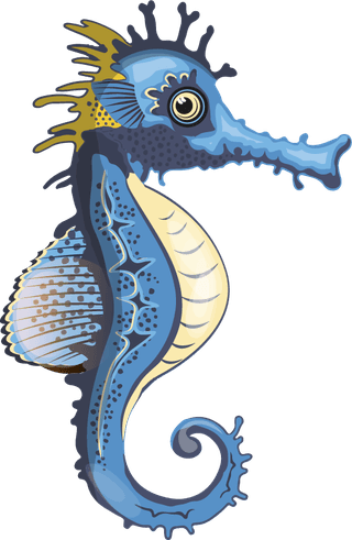 hippocampusocean-species-design-elements-multicolored-animals-icons-145729