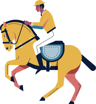 horserider-sports-icons-cartoon-characters-sketch-colorful-dynamic-design-979198