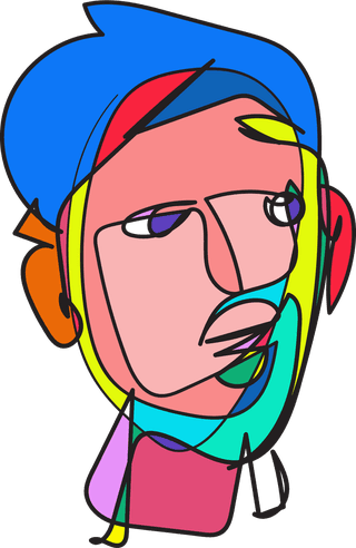 illustrationof-colorful-surreal-abstract-human-heads-in-continuous-line-art-drawing-style-994660