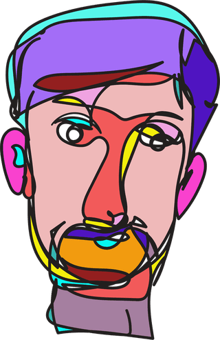 illustrationof-colorful-surreal-abstract-human-heads-in-continuous-line-art-drawing-style-48278