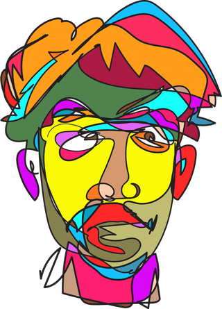illustrationof-colorful-surreal-abstract-human-heads-in-continuous-line-art-drawing-style-510716
