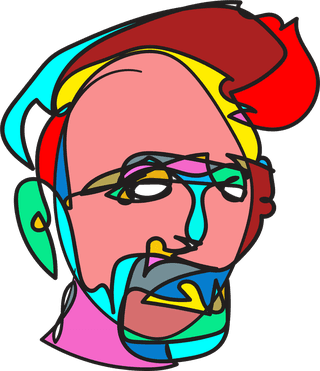 illustrationof-colorful-surreal-abstract-human-heads-in-continuous-line-art-drawing-style-14777