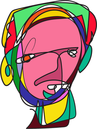 illustrationof-colorful-surreal-abstract-human-heads-in-continuous-line-art-drawing-style-638407