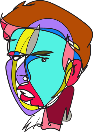 illustrationof-colorful-surreal-abstract-human-heads-in-continuous-line-art-drawing-style-30627