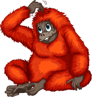 illustrationof-many-orangutans-hanging-on-a-vine-842749