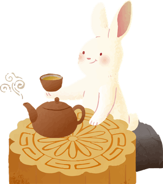 illustrationtwo-rabbits-picnicking-under-romantic-moonlight-501050
