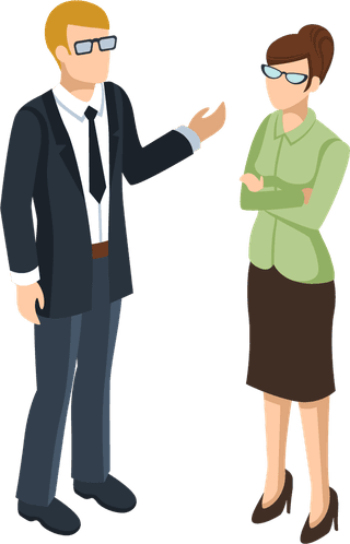 isometrictwo-profession-characters-talking-illustration-33838