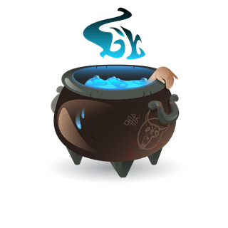 magicpotion-witch-cauldrons-with-magic-potions-elixir-boiling-cartoon-set-320787