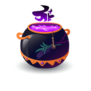 magicpotion-witch-cauldrons-with-magic-potions-elixir-boiling-cartoon-set-30891