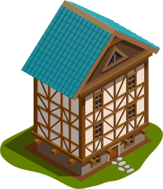 isolatedisometric-medieval-buildings-illustration-692288
