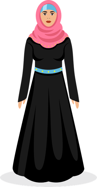 middleeastern-woman-set-traditional-arabic-hijab-ethnicity-girl-clothing-vector-illustration-791983
