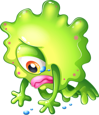 monsterillustration-of-the-set-of-green-monsters-on-a-white-background-380457