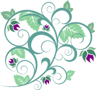 ornamentalfloral-vector-set-that-is-decorated-with-green-vines-and-purple-flowers-425071