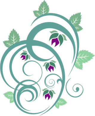 ornamentalfloral-vector-set-that-is-decorated-with-green-vines-and-purple-flowers-472692