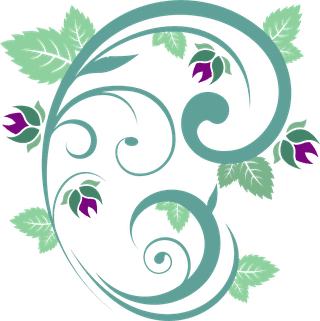 ornamentalfloral-vector-set-that-is-decorated-with-green-vines-and-purple-flowers-431394