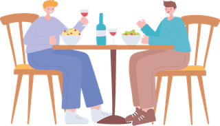 peopleeating-on-tables-set-vector-illustration-320402