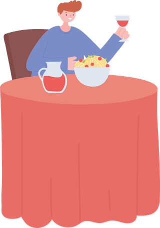 peopleeating-on-tables-set-vector-illustration-612649