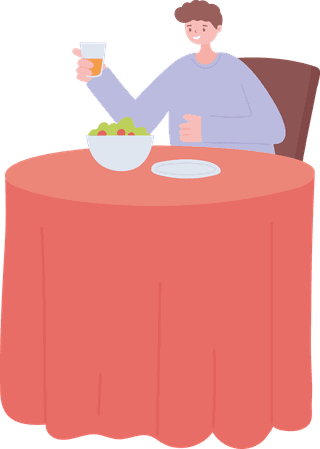 peopleeating-on-tables-set-vector-illustration-494076