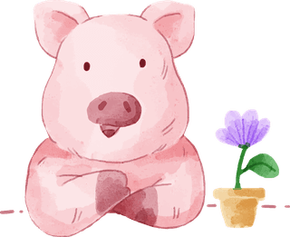 pigdraw-watercolor-illustration-watercolor-set-of-adorable-pig-for-your-188490