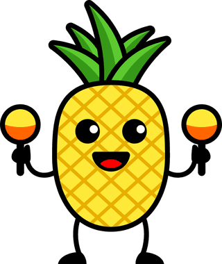 pineapplecute-pineapple-cartoon-playing-music-vector-set-943710