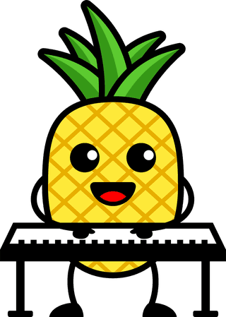 pineapplecute-pineapple-cartoon-playing-music-vector-set-131315