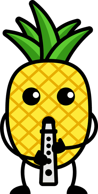 pineapplecute-pineapple-cartoon-playing-music-vector-set-501662