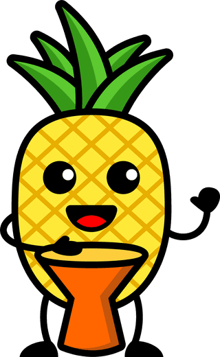 pineapplecute-pineapple-cartoon-playing-music-vector-set-802738