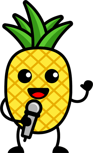 pineapplecute-pineapple-cartoon-playing-music-vector-set-309022
