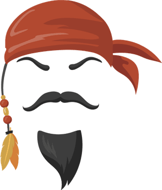 pirateface-masks-carnival-flat-item-cartoon-sea-pirates-hats-journey-bandana-beard-smoke-pipe-843306