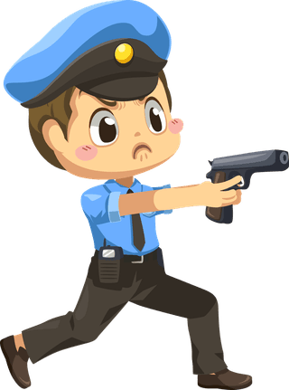 policeset-man-with-police-uniform-with-different-acting-cartoon-character-isolated-flat-779239