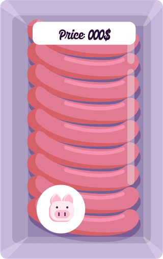 porksausage-tray-food-background-meat-trays-display-icon-colored-flat-467335